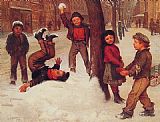 John George Brown Famous Paintings - Winter Games